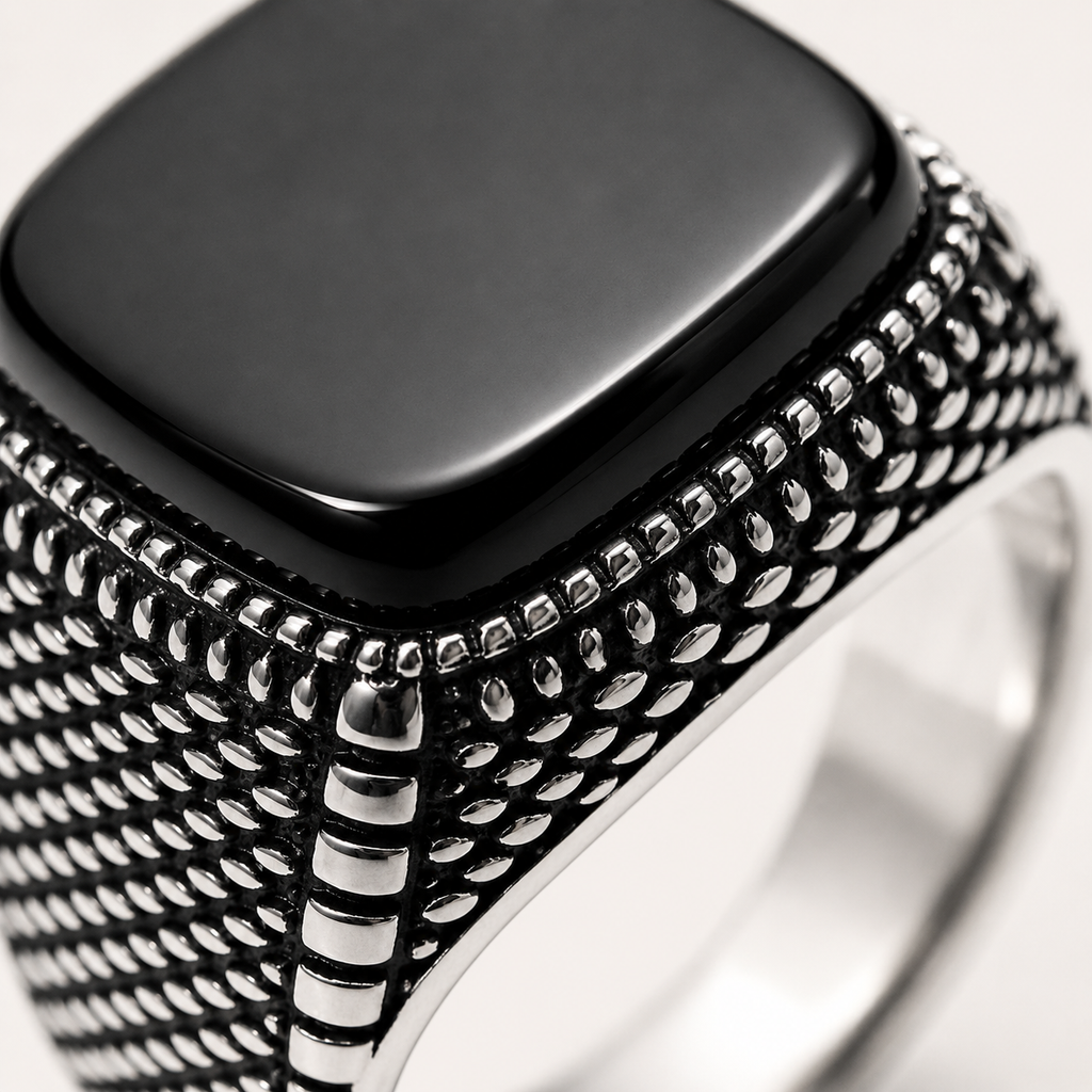 Chevalière en argent 925 Nero